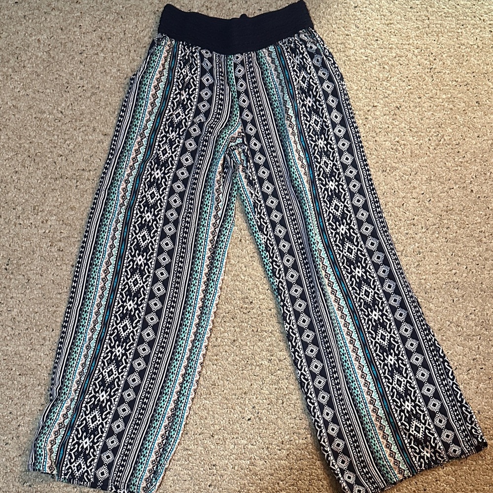 Joe B Kids Patterned Pants - Black, Blue, and White